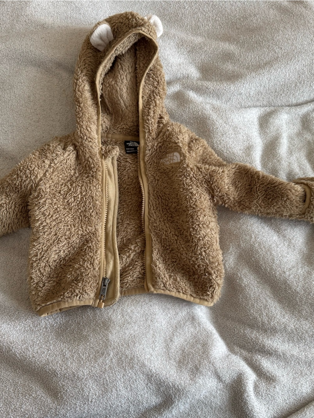 The North Face Kids Teddy Fleece One-Piece in tan